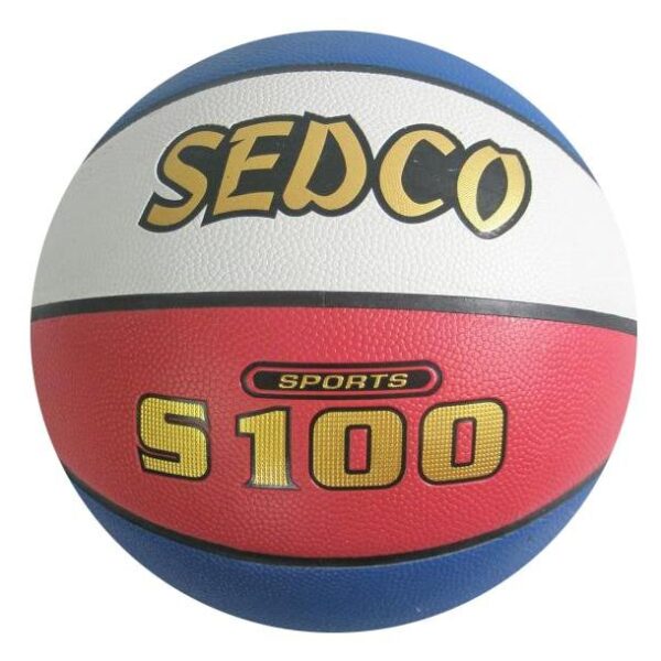 Míč basket syn.kůže TOP S100 5 červeno-bílo-modrý